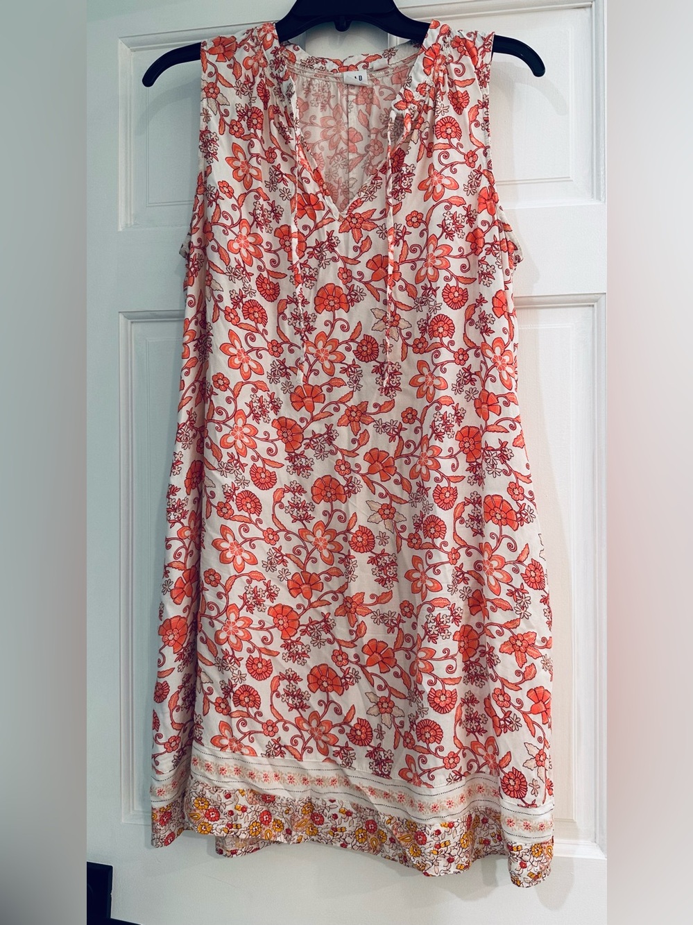 GAP Sleeveless Mini Dress in Cream with Orange Floral Print